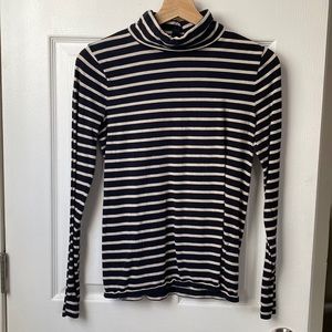 JCrew black and white striped long sleeve